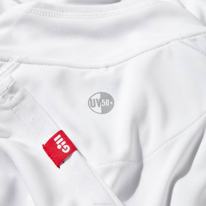 Gill Marinecamiseta masculina com zíper uv tec - manga longa 2B02215 branco