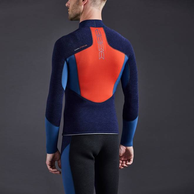 Gill Marinetop firecell masculino 2B02227 jeans escuro e laranja