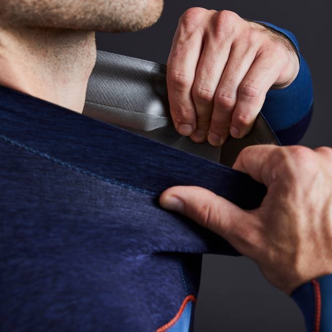 Gill Marinetop firecell masculino 2B02227 jeans escuro e laranja