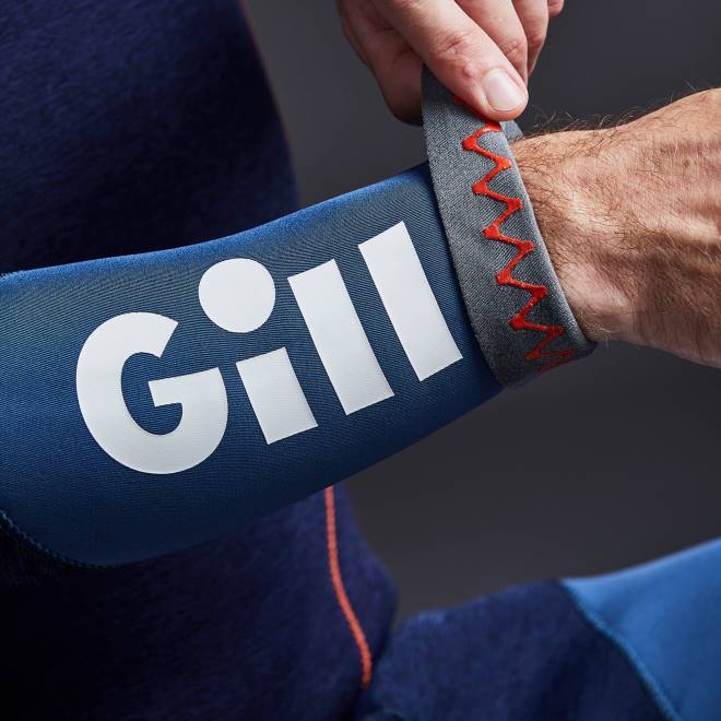 Gill Marinetop firecell masculino 2B02227 jeans escuro e laranja