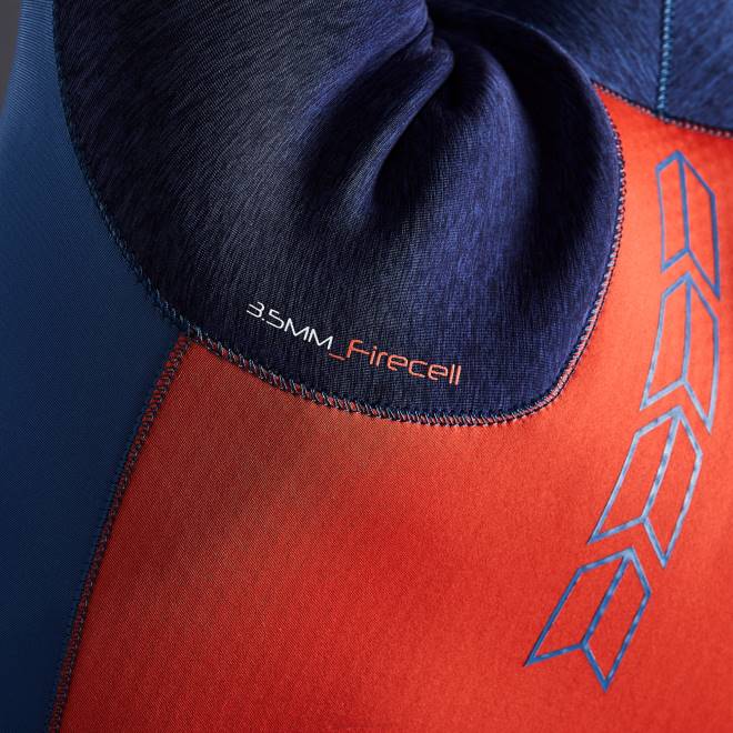 Gill Marinetop firecell masculino 2B02227 jeans escuro e laranja