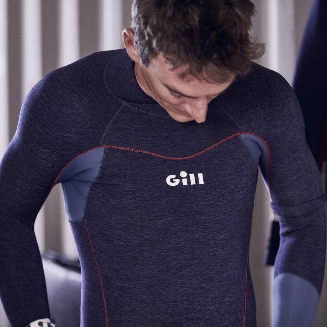 Gill Marinetop firecell masculino 2B02227 jeans escuro e laranja