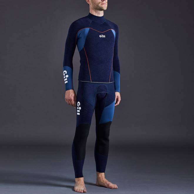 Gill Marinetop firecell masculino 2B02227 jeans escuro e laranja